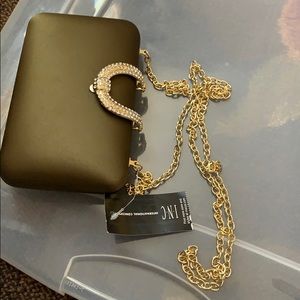 Evening bag with long shoulder chain